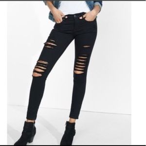 💗 Black Express Distressed Skinny Jeans 💗